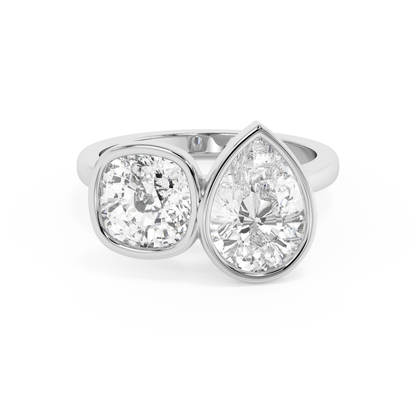 Emerald Solitaire Lab Grown Diamond Engagement Ring
