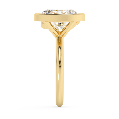 Emerald Solitaire Lab Grown Diamond Engagement Ring