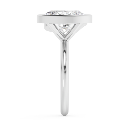 Emerald Solitaire Lab Grown Diamond Engagement Ring