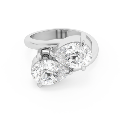 Emerald Solitaire Lab Grown Diamond Engagement Ring