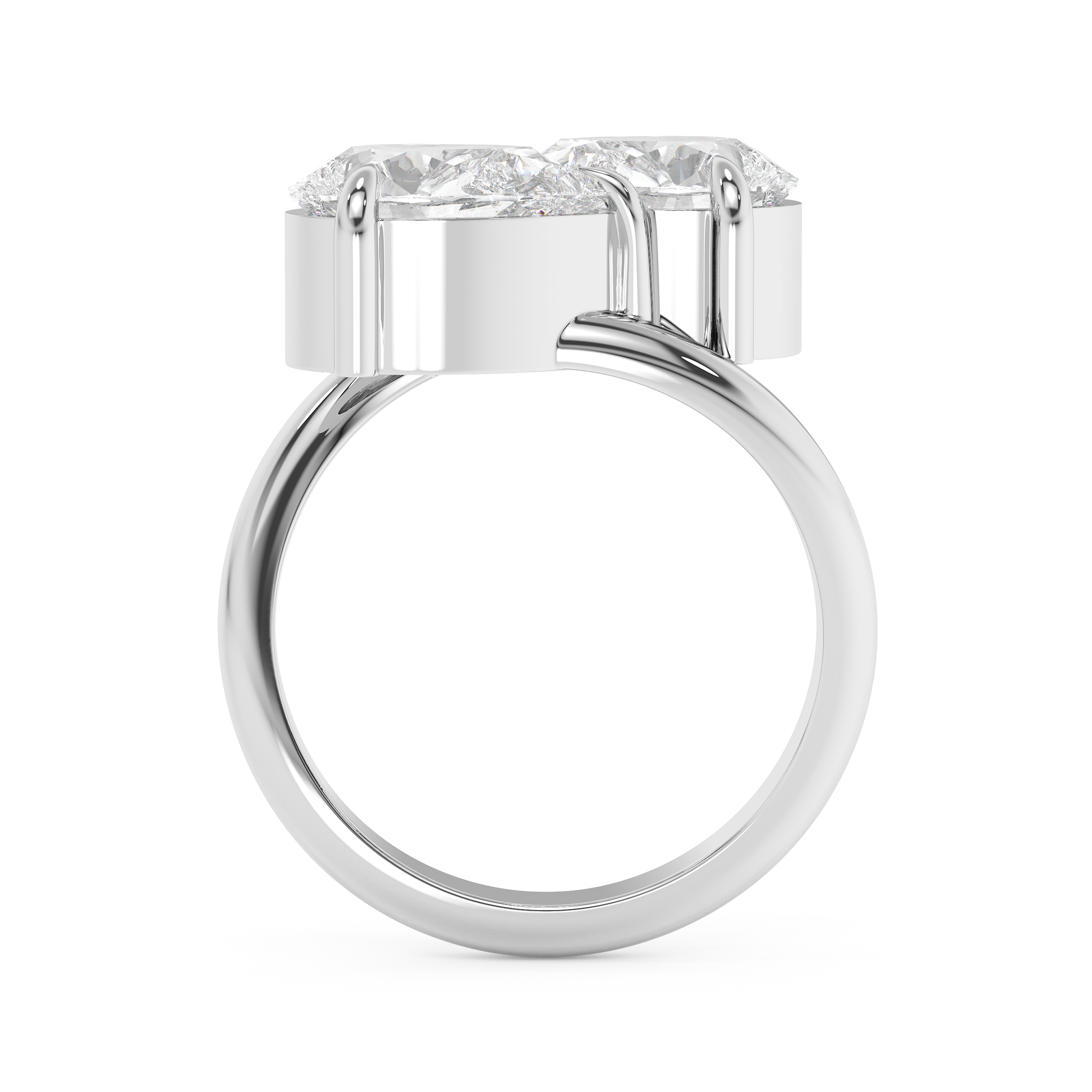 Emerald Solitaire Lab Grown Diamond Engagement Ring