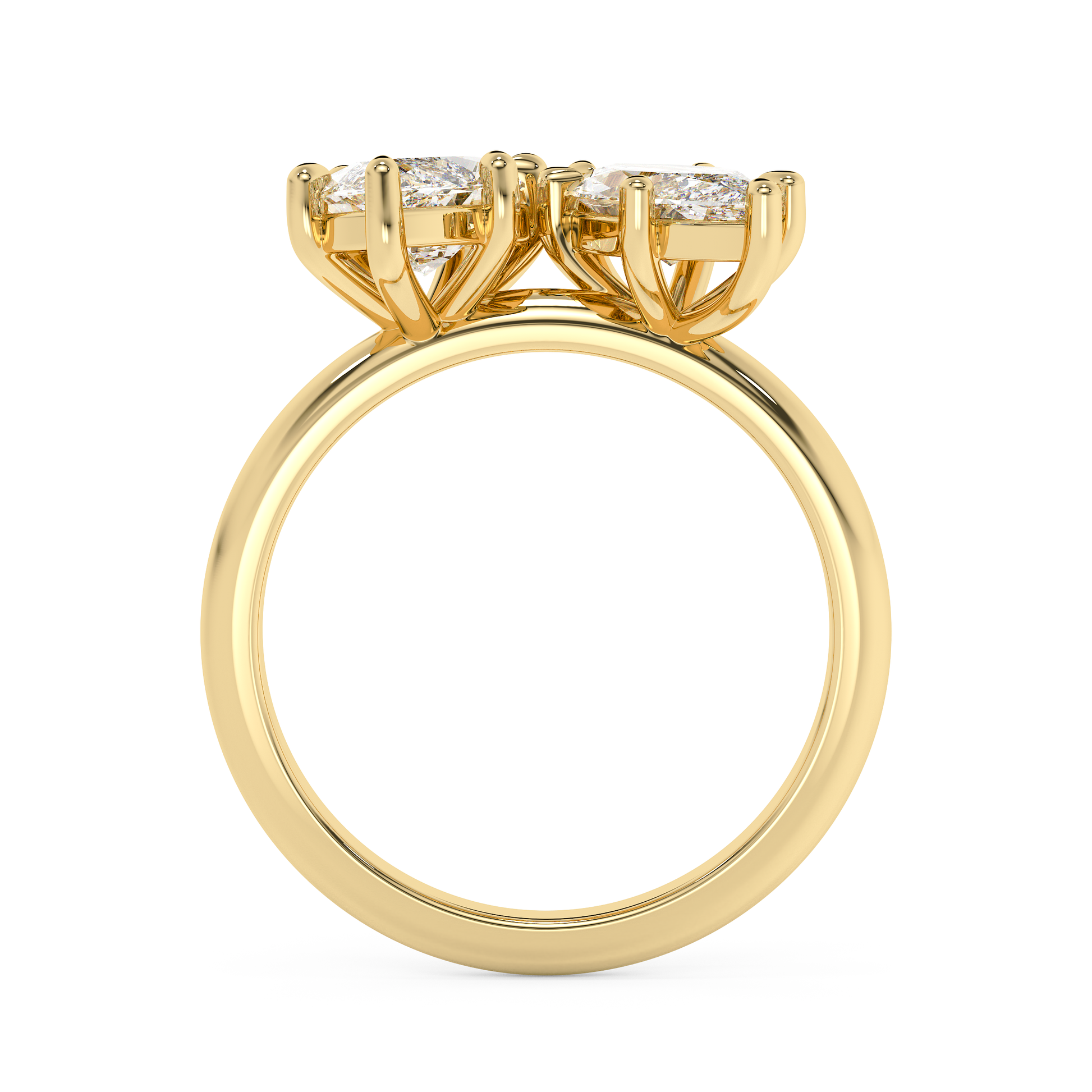 Emerald Solitaire Lab Grown Diamond Engagement Ring
