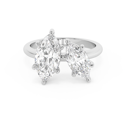 Emerald Solitaire Lab Grown Diamond Engagement Ring