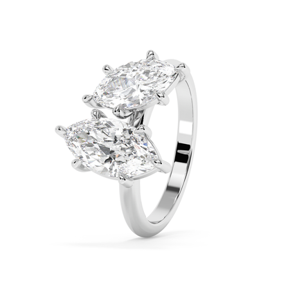 Emerald Solitaire Lab Grown Diamond Engagement Ring
