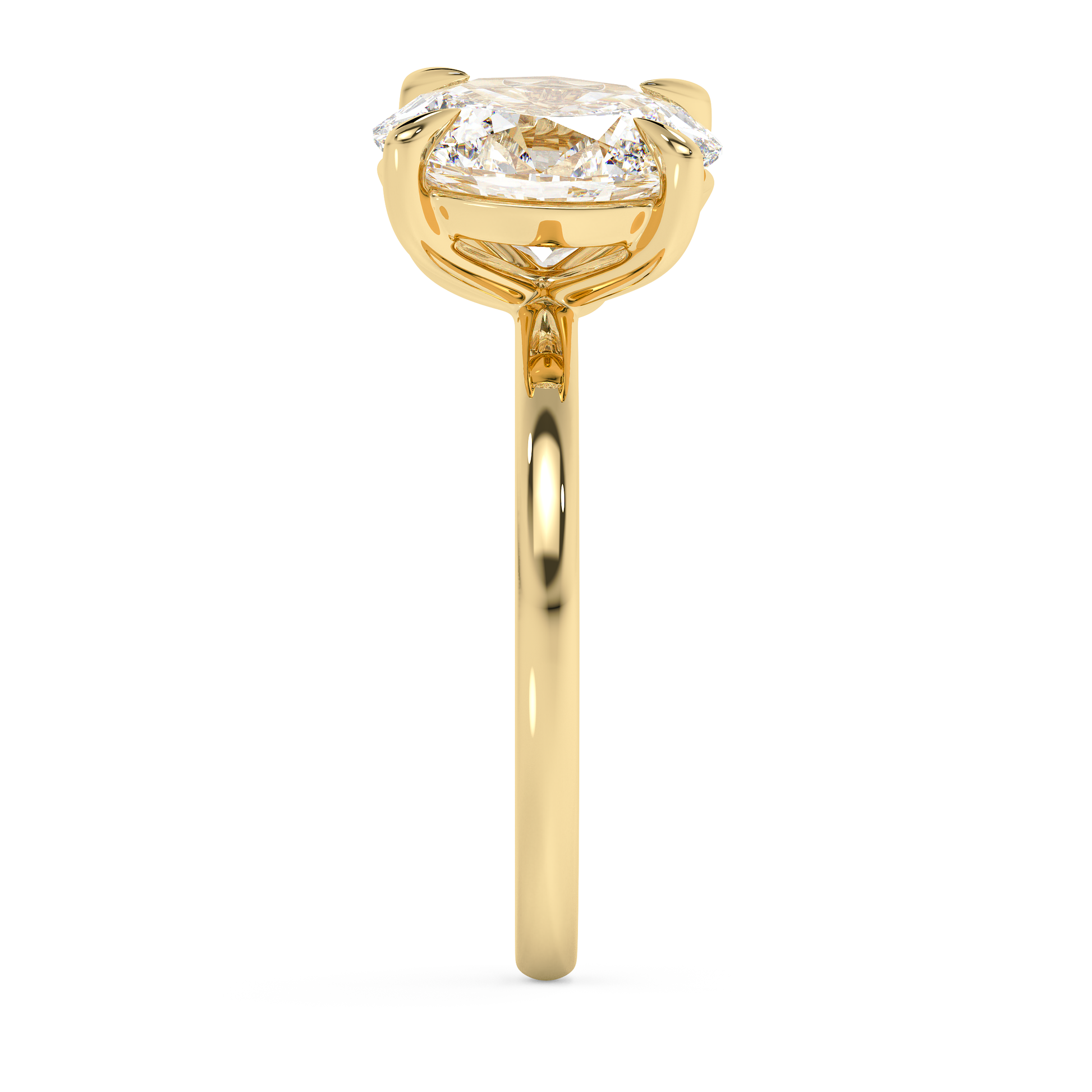 Emerald Solitaire Lab Grown Diamond Engagement Ring