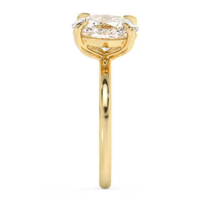 Emerald Solitaire Lab Grown Diamond Engagement Ring