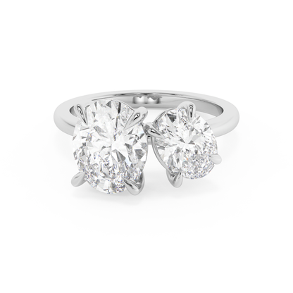 Emerald Solitaire Lab Grown Diamond Engagement Ring