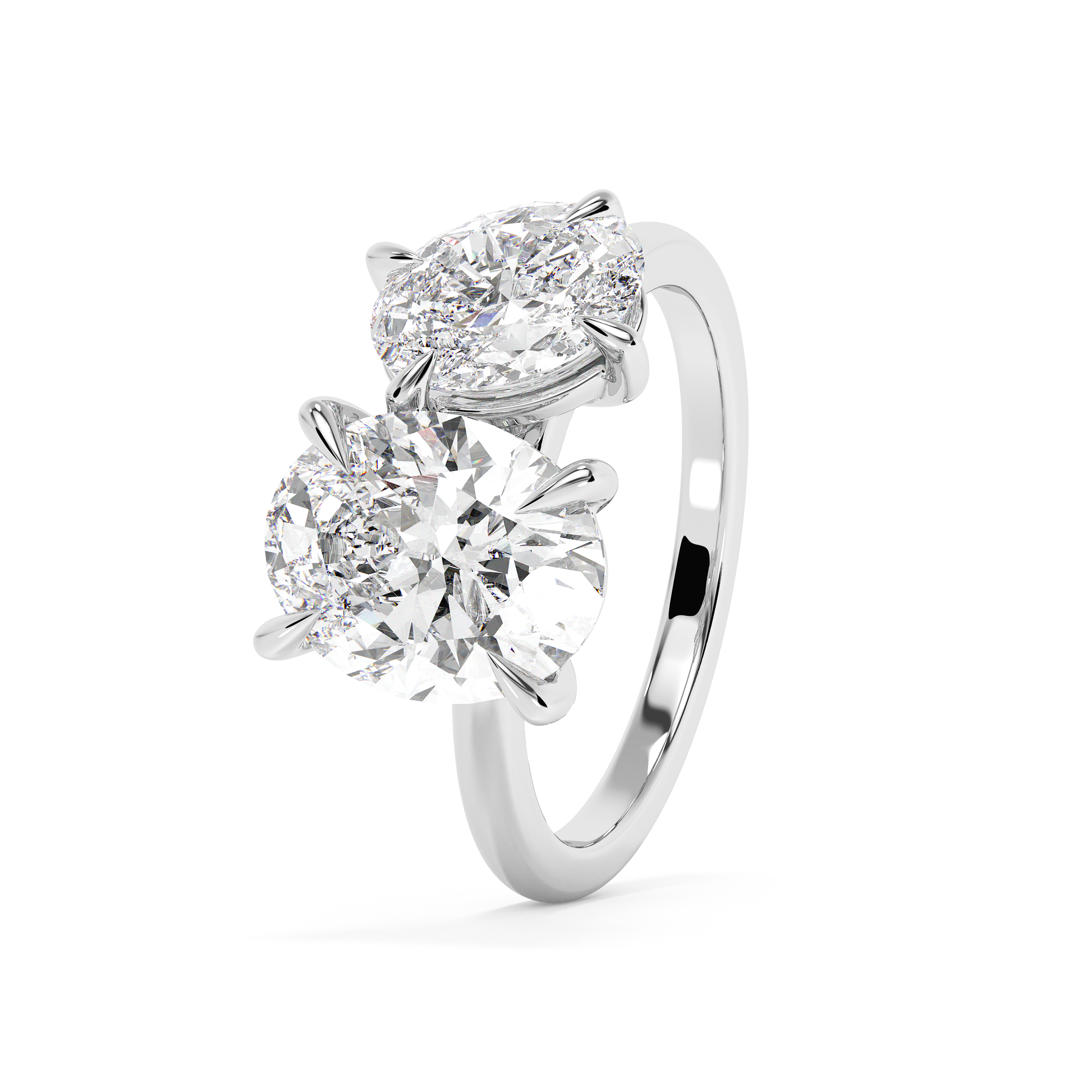 Emerald Solitaire Lab Grown Diamond Engagement Ring