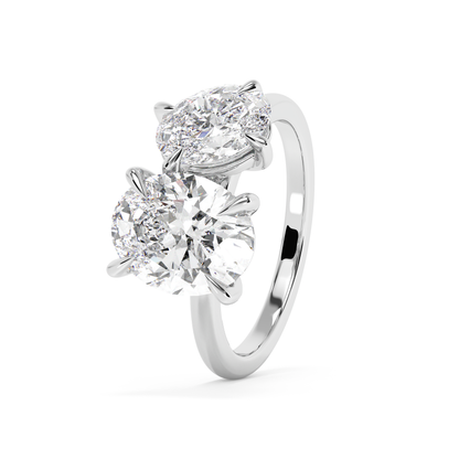 Emerald Solitaire Lab Grown Diamond Engagement Ring
