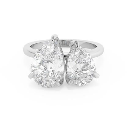 Emerald Solitaire Lab Grown Diamond Engagement Ring