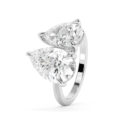 Emerald Solitaire Lab Grown Diamond Engagement Ring