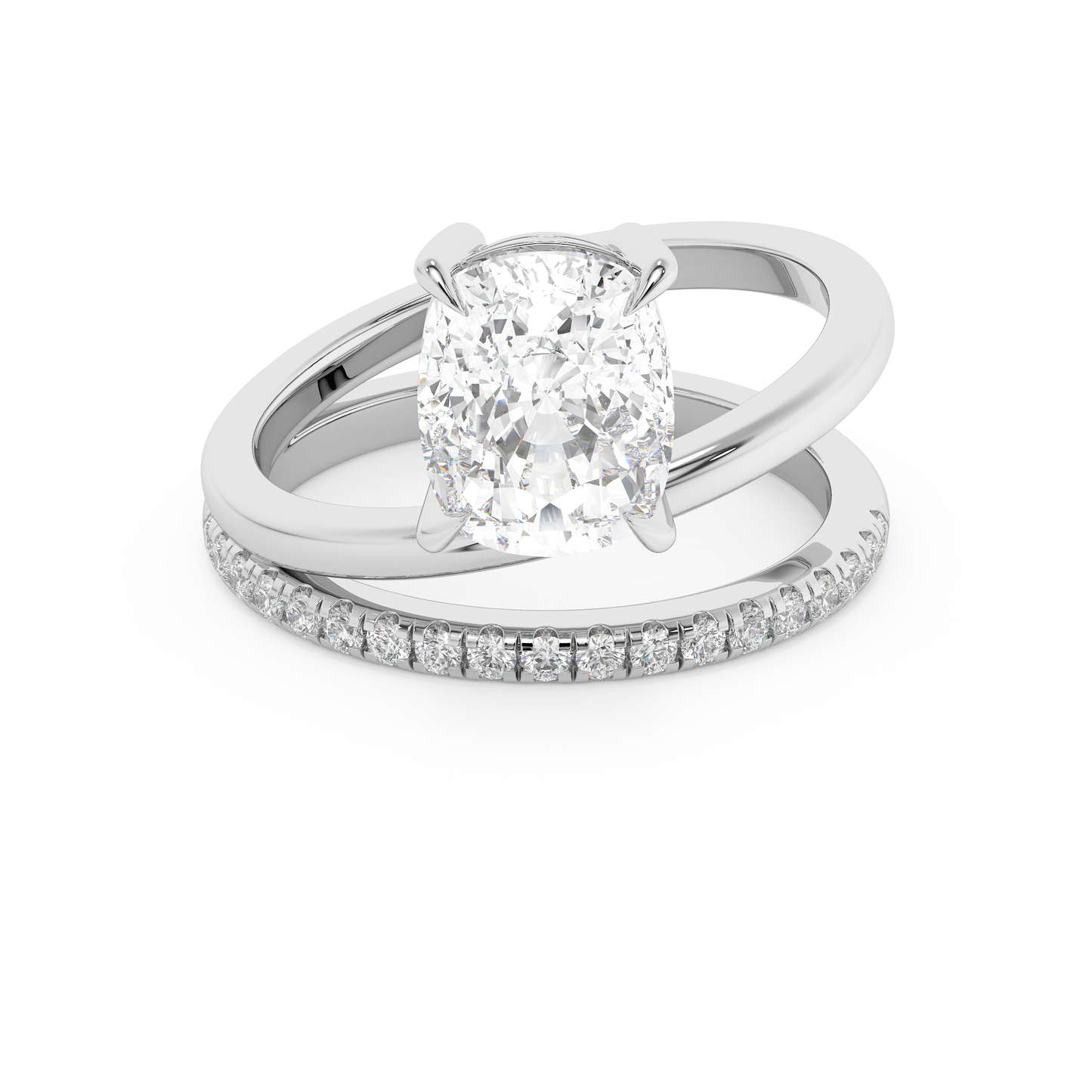 Emerald Solitaire Lab Grown Diamond Engagement Ring