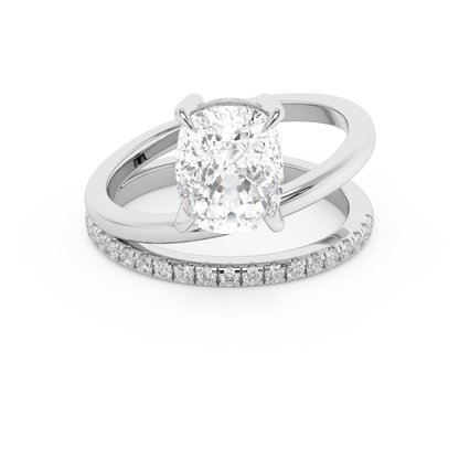 Emerald Solitaire Lab Grown Diamond Engagement Ring