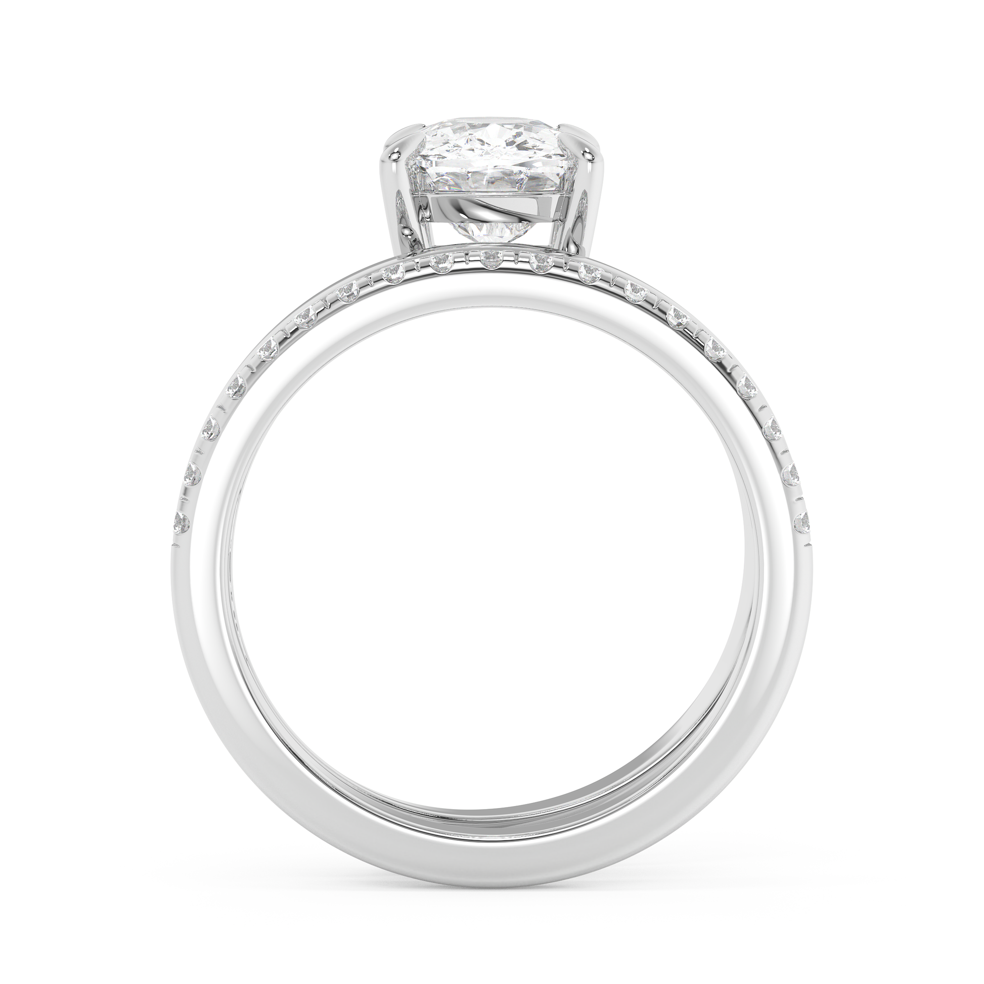 Emerald Solitaire Lab Grown Diamond Engagement Ring