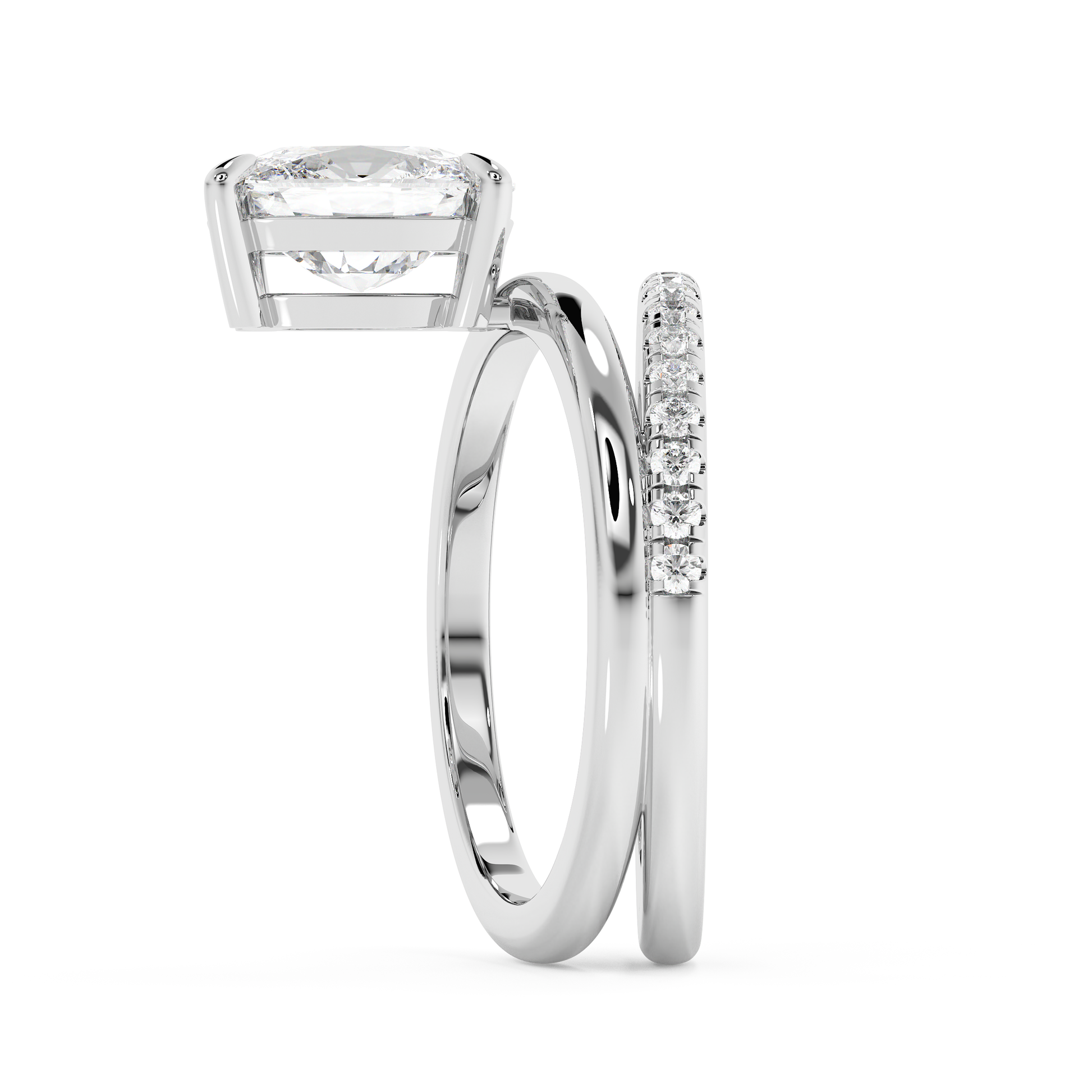 Emerald Solitaire Lab Grown Diamond Engagement Ring
