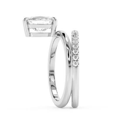 Emerald Solitaire Lab Grown Diamond Engagement Ring