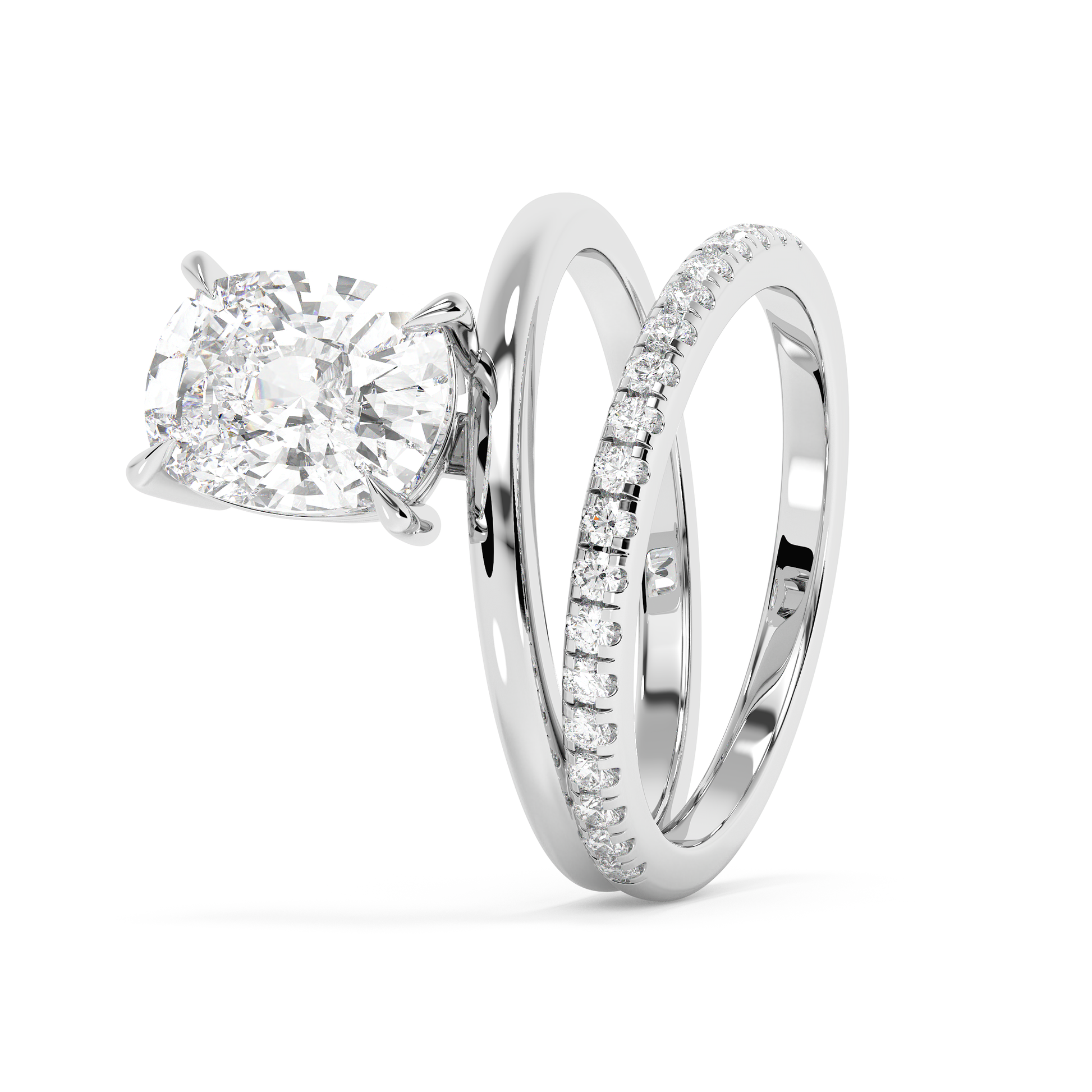 Emerald Solitaire Lab Grown Diamond Engagement Ring