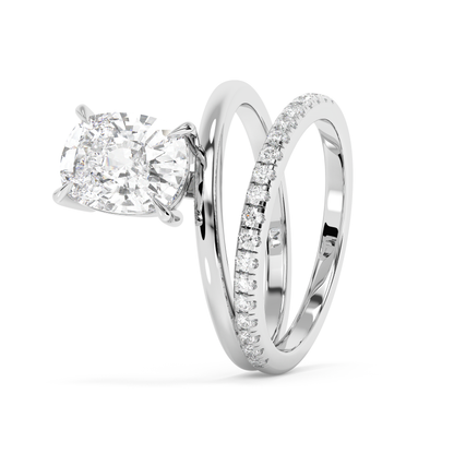 Emerald Solitaire Lab Grown Diamond Engagement Ring