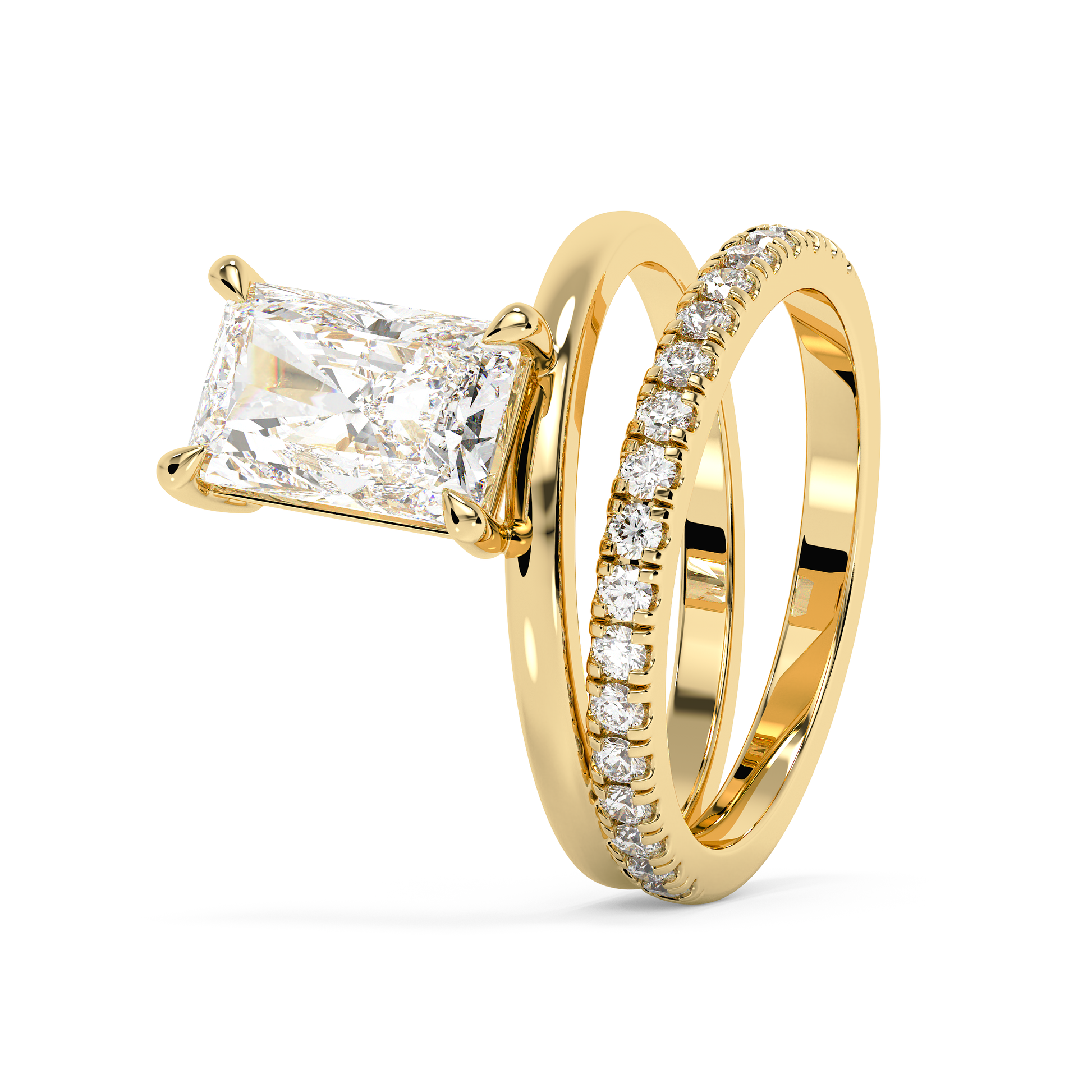 Emerald Solitaire Lab Grown Diamond Engagement Ring