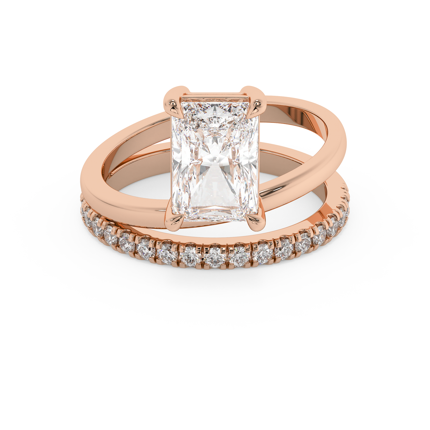 Emerald Solitaire Lab Grown Diamond Engagement Ring