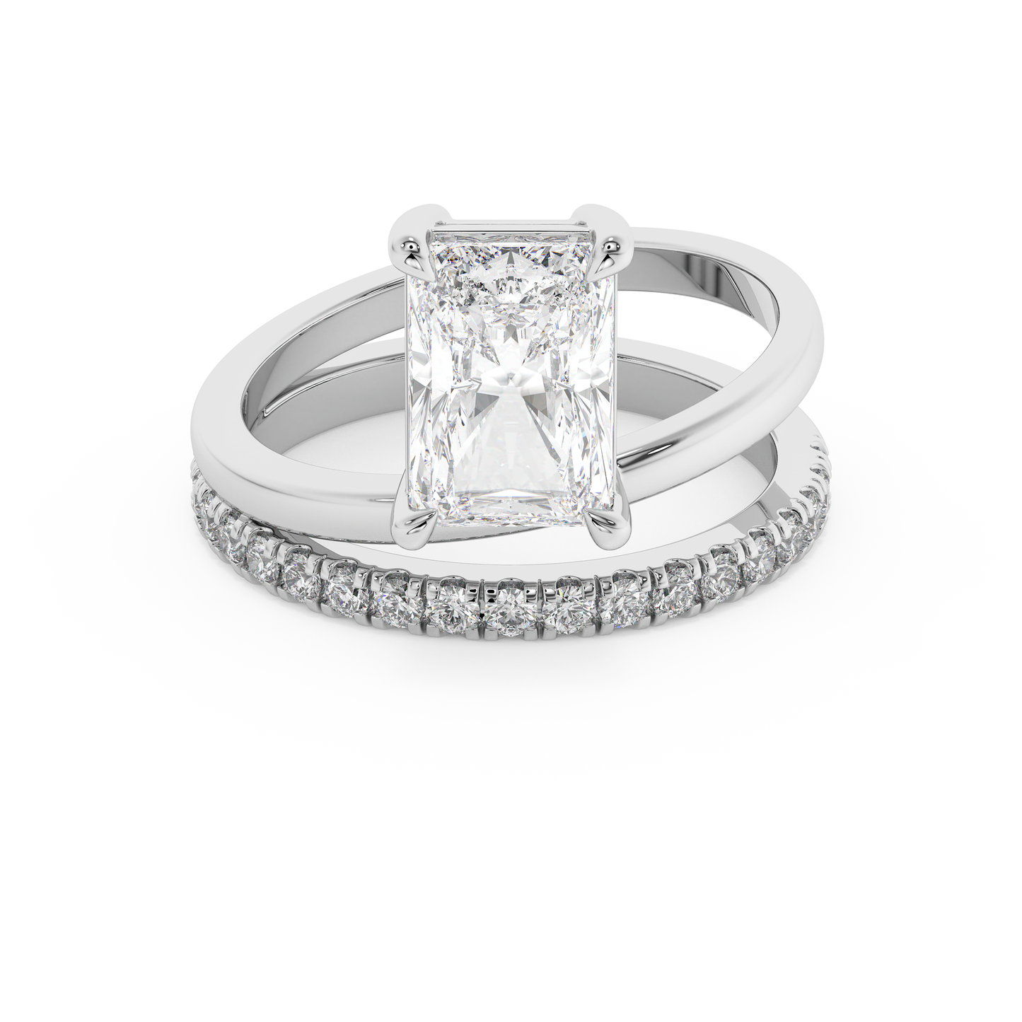 Emerald Solitaire Lab Grown Diamond Engagement Ring