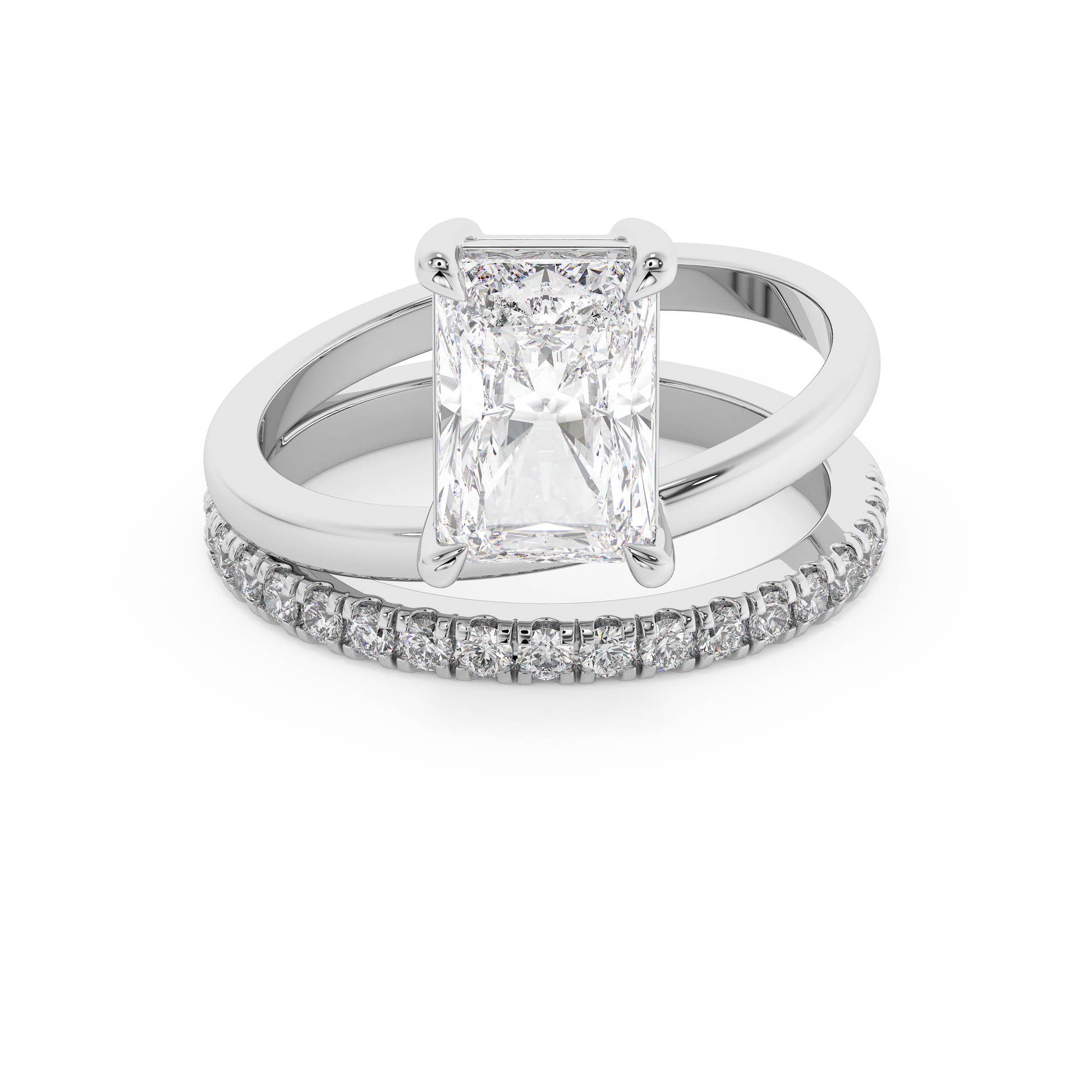 Emerald Solitaire Lab Grown Diamond Engagement Ring