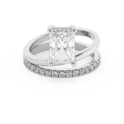 Emerald Solitaire Lab Grown Diamond Engagement Ring