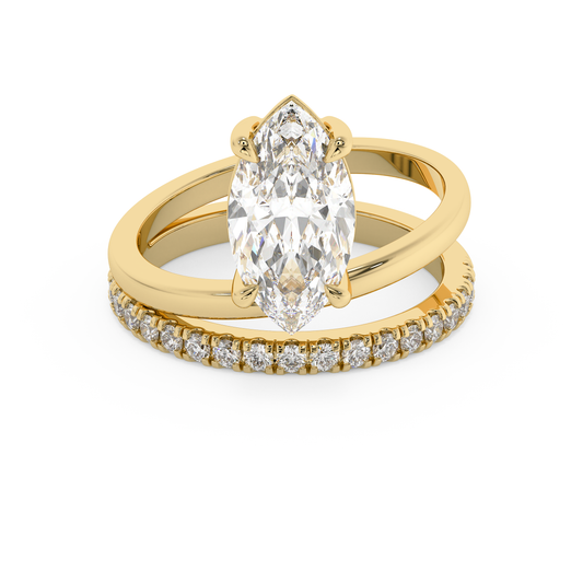 Emerald Solitaire Lab Grown Diamond Engagement Ring