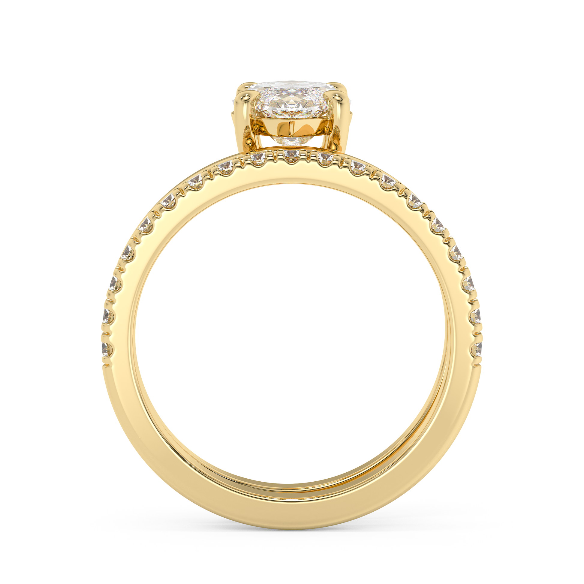 Emerald Solitaire Lab Grown Diamond Engagement Ring