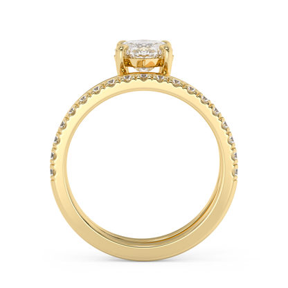 Emerald Solitaire Lab Grown Diamond Engagement Ring