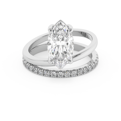 Emerald Solitaire Lab Grown Diamond Engagement Ring