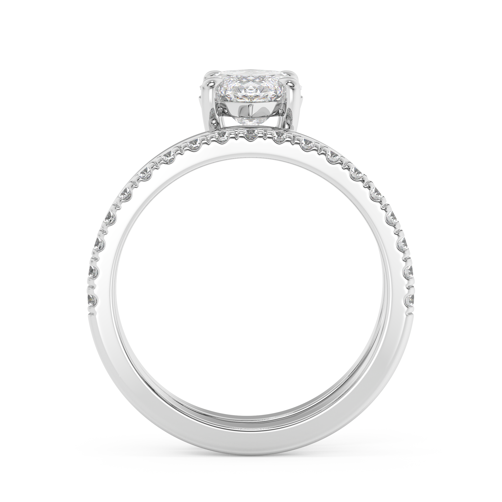 Emerald Solitaire Lab Grown Diamond Engagement Ring