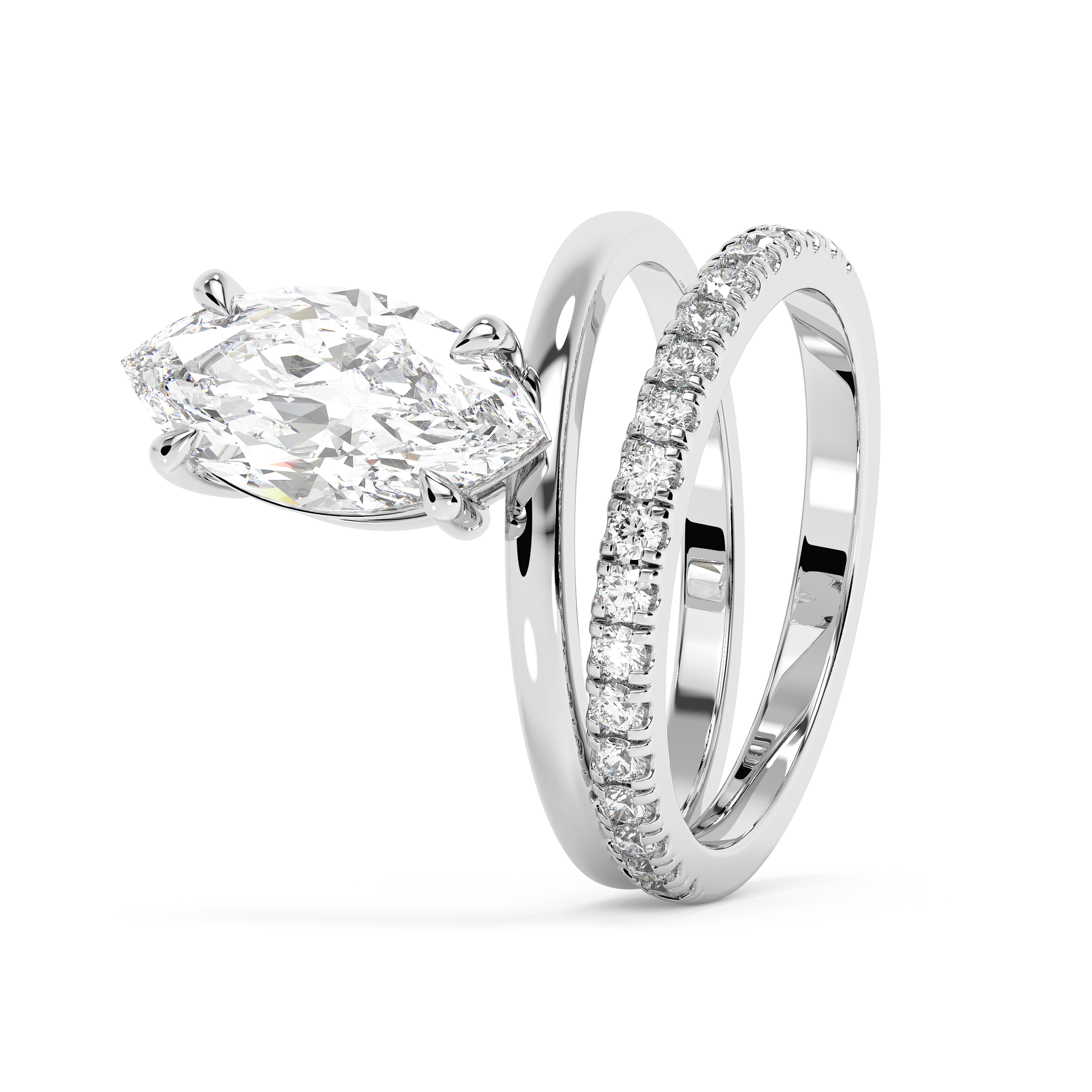 Emerald Solitaire Lab Grown Diamond Engagement Ring