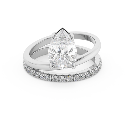 Emerald Solitaire Lab Grown Diamond Engagement Ring
