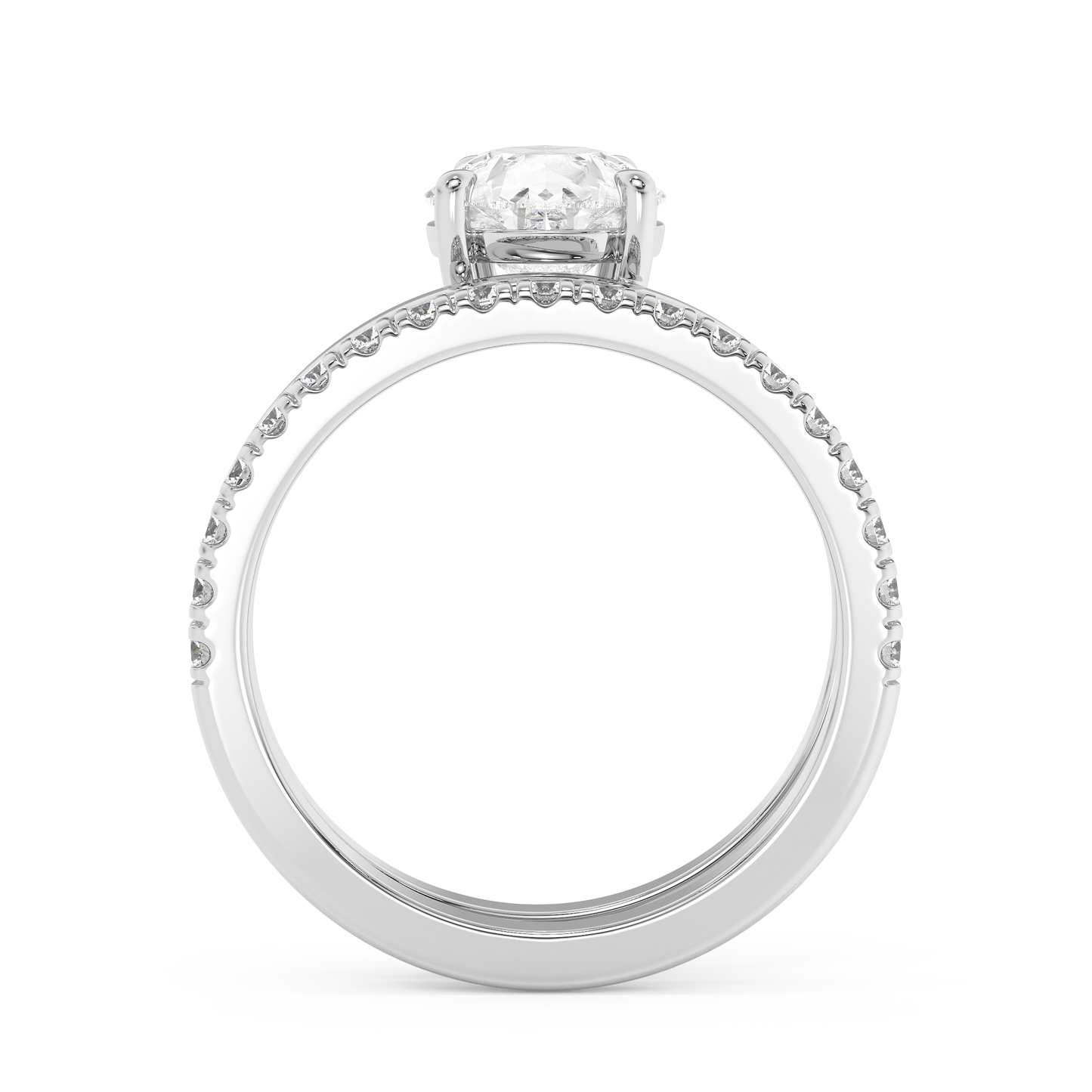 Emerald Solitaire Lab Grown Diamond Engagement Ring