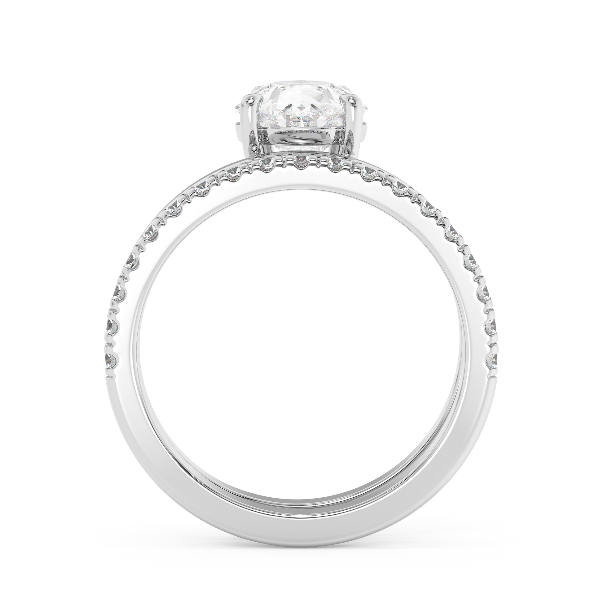 Emerald Solitaire Lab Grown Diamond Engagement Ring