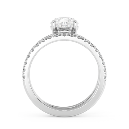 Emerald Solitaire Lab Grown Diamond Engagement Ring