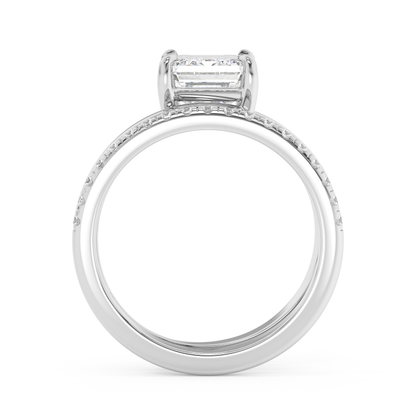 Emerald Solitaire Lab Grown Diamond Engagement Ring