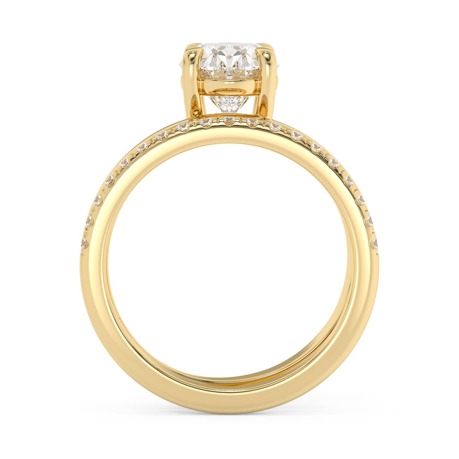 Emerald Solitaire Lab Grown Diamond Engagement Ring