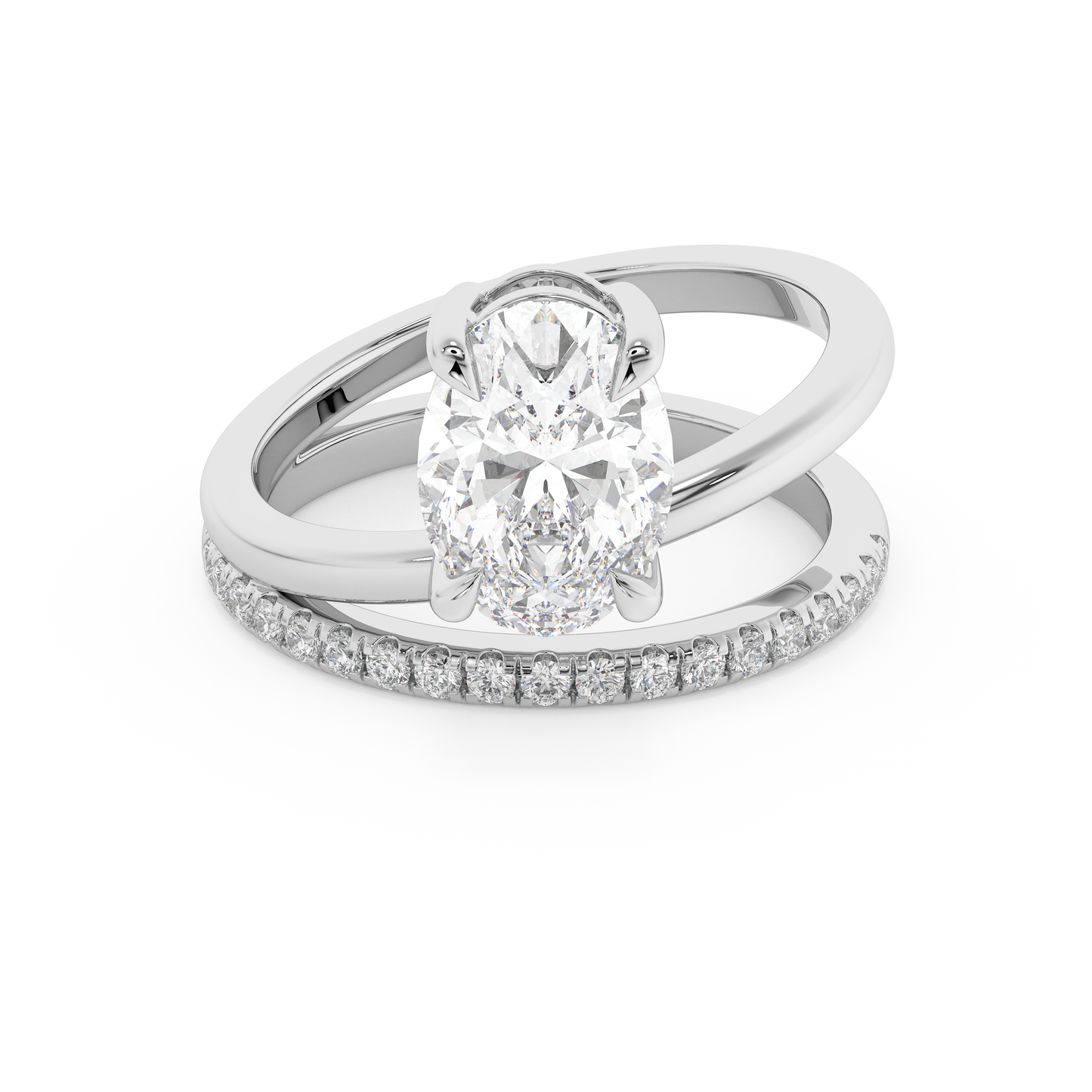 Emerald Solitaire Lab Grown Diamond Engagement Ring