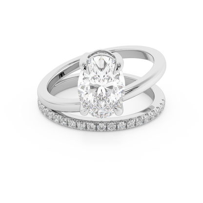 Emerald Solitaire Lab Grown Diamond Engagement Ring