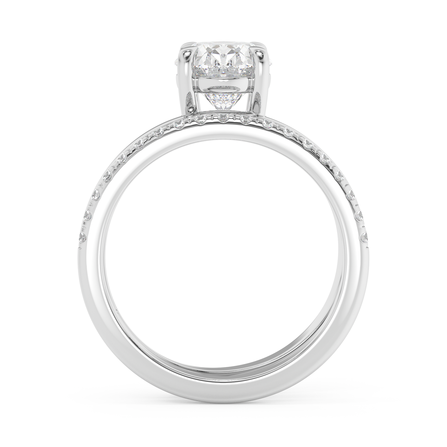 Emerald Solitaire Lab Grown Diamond Engagement Ring