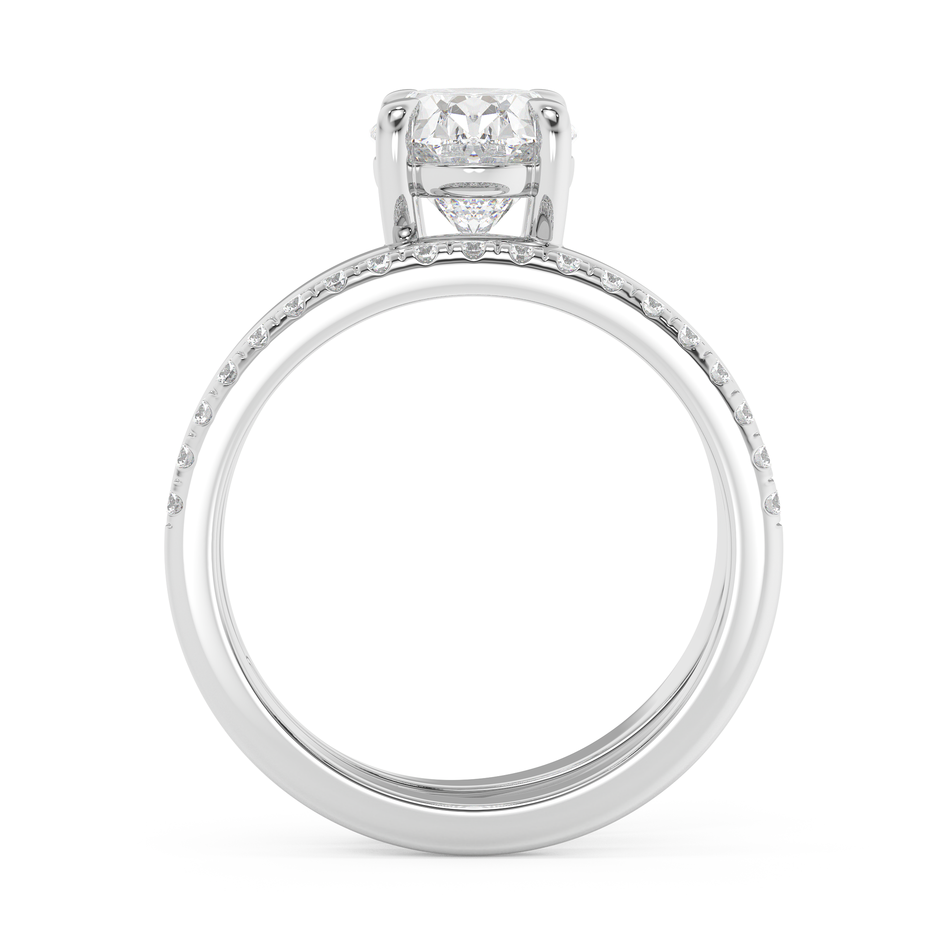 Emerald Solitaire Lab Grown Diamond Engagement Ring