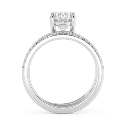 Emerald Solitaire Lab Grown Diamond Engagement Ring