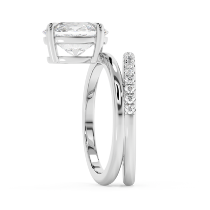Emerald Solitaire Lab Grown Diamond Engagement Ring
