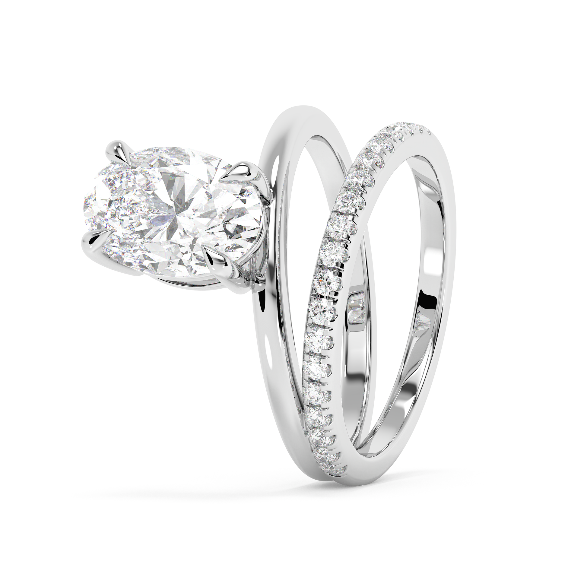 Emerald Solitaire Lab Grown Diamond Engagement Ring