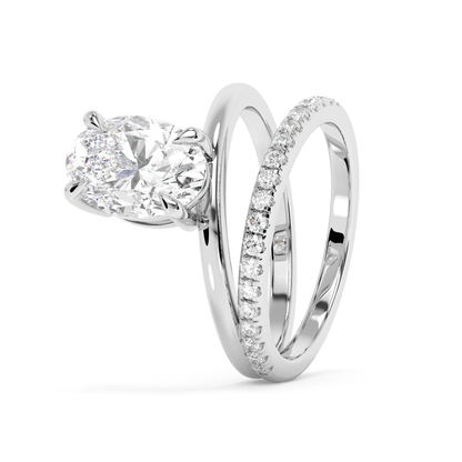 Emerald Solitaire Lab Grown Diamond Engagement Ring