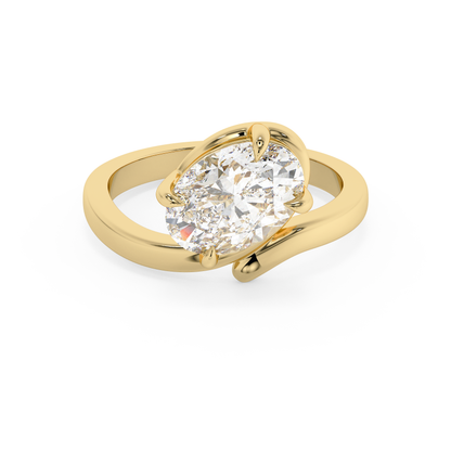 Emerald Solitaire Lab Grown Diamond Engagement Ring
