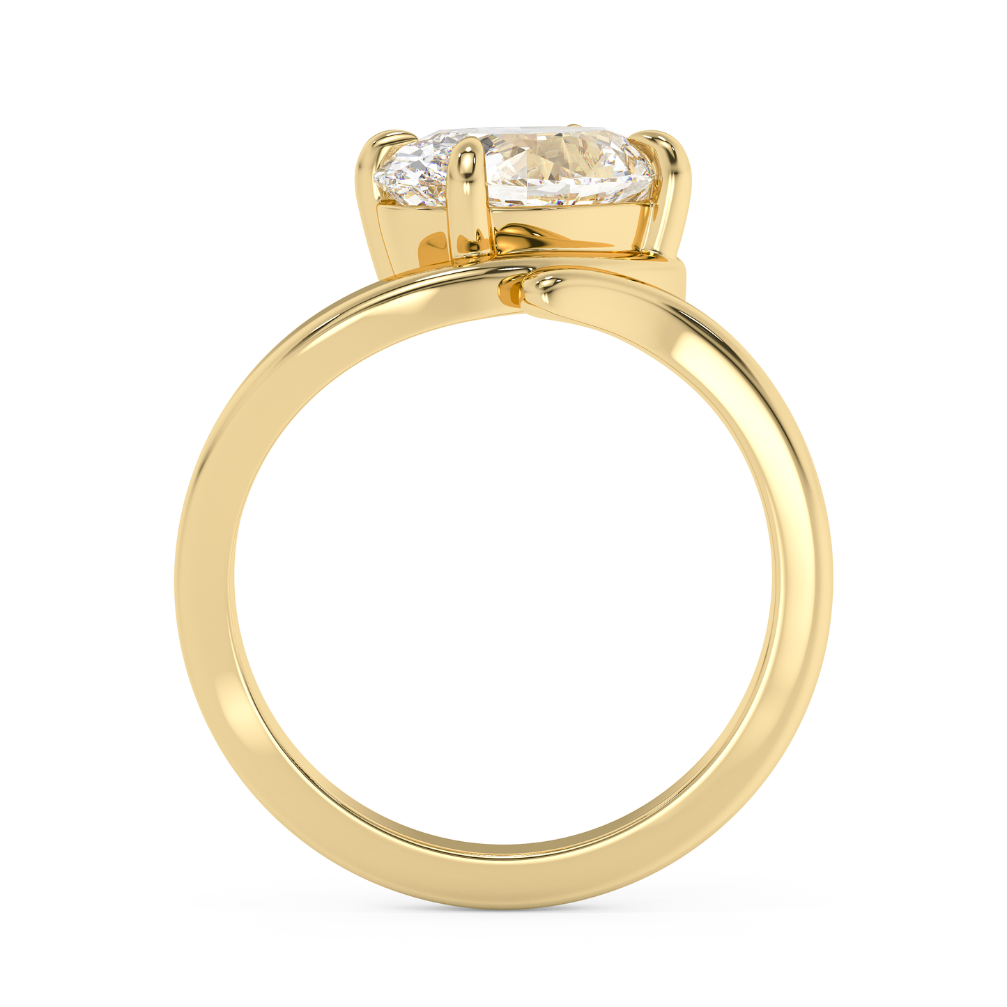 Emerald Solitaire Lab Grown Diamond Engagement Ring