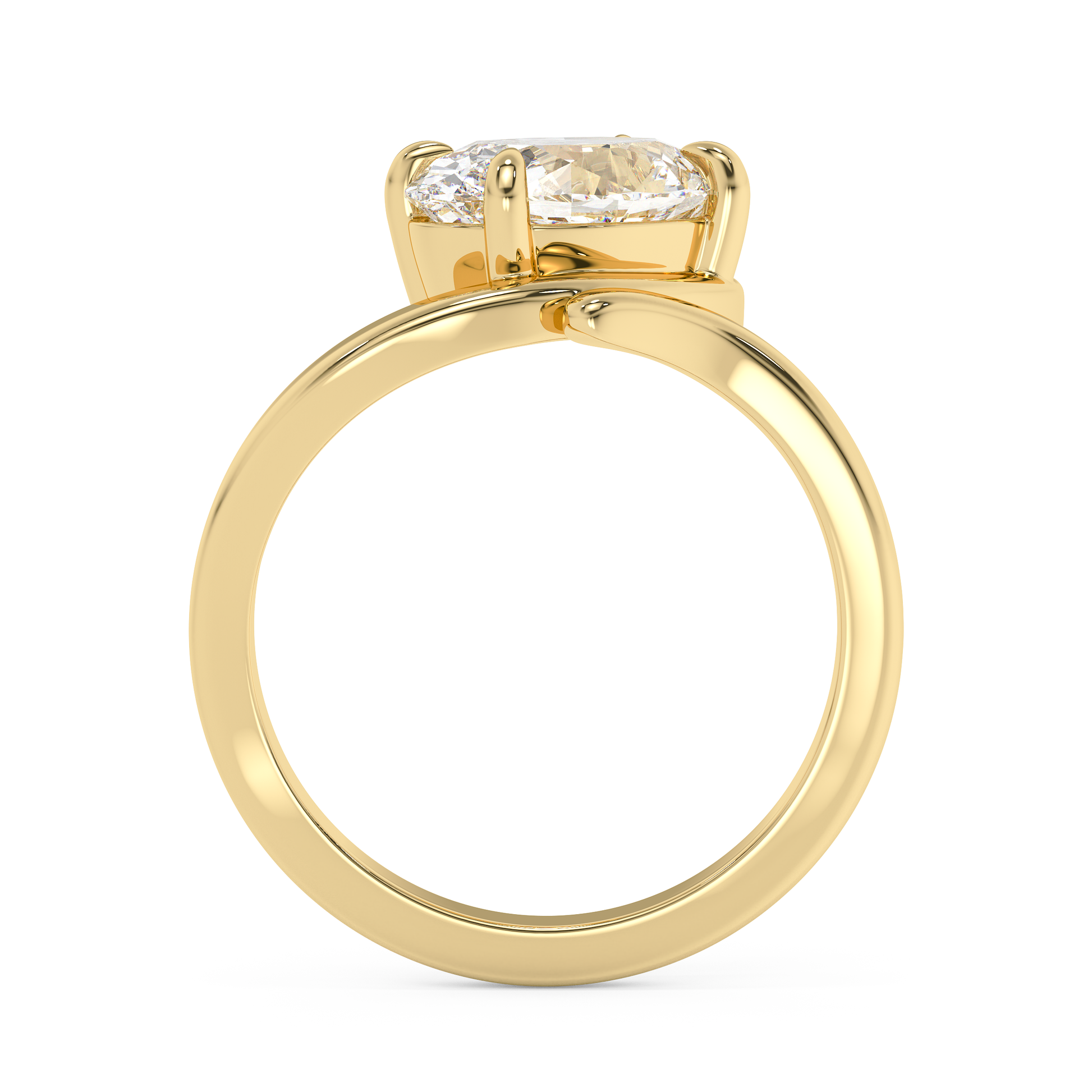 Emerald Solitaire Lab Grown Diamond Engagement Ring